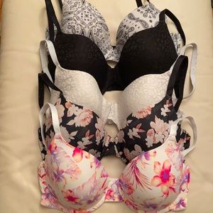 Set of 5 Victoria’s Secret PINK t-shirt bras size 36DD